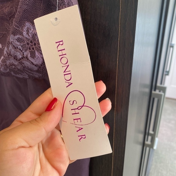 Rhonda Shear Lace-Overlay Tank with Shelf Bra in Violet, XL - Picture 7 of 8